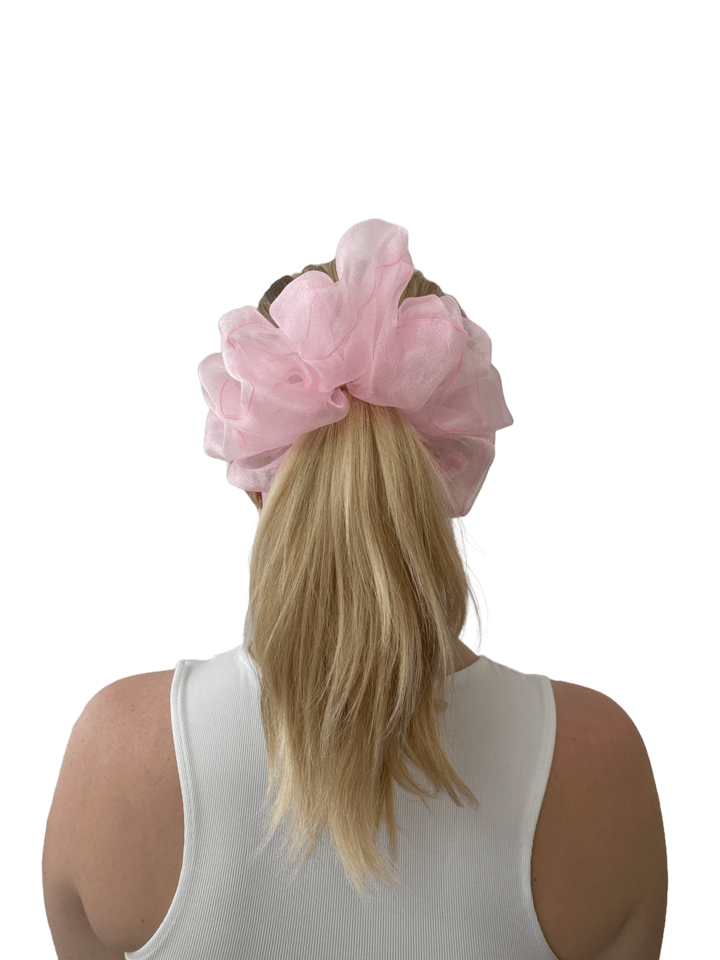 Pink sheer scrunchie