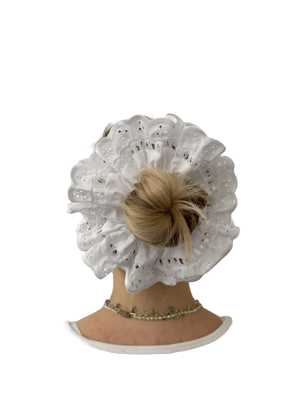 white lace scrunchie