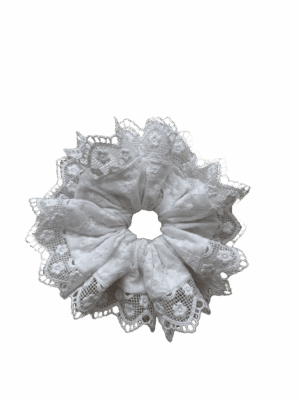 white lace scrunchie