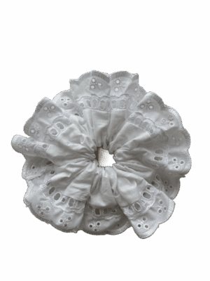 white lace scrunchie
