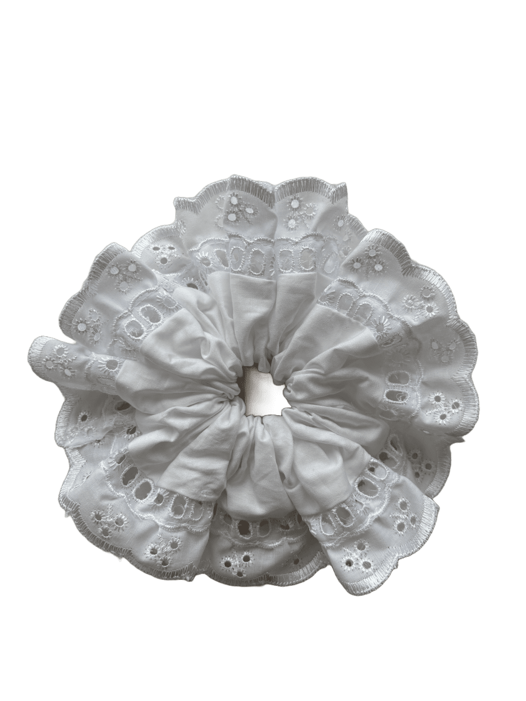 white lace scrunchie