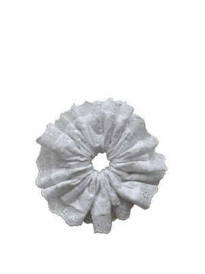 white lace scrunchie