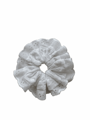 white lace scrunchie