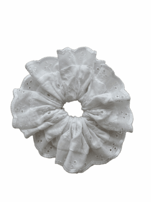 white lace scrunchie