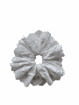 white lace scrunchie