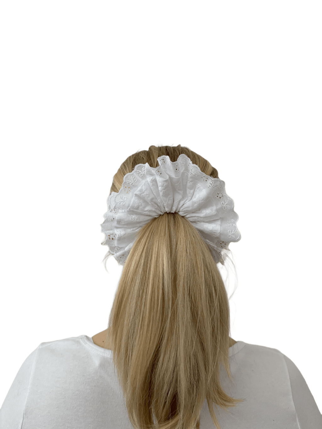white lace scrunchie