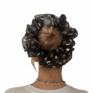 silver spotty sheer scrunchie